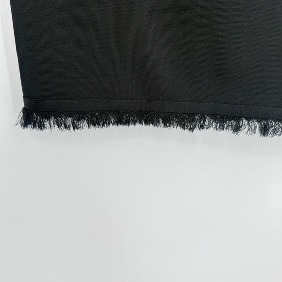 Misook Skirt Womens Size M Black Knit Pull On Midi Business Career Fringe Hem - Picture 5 of 7